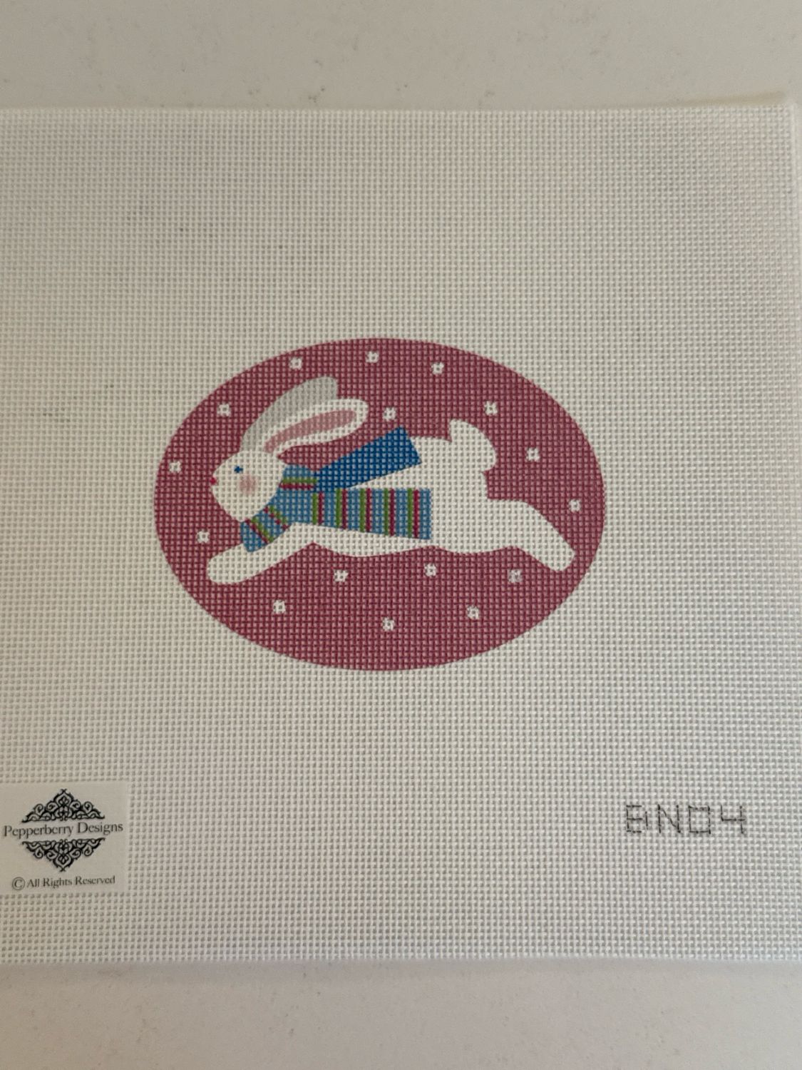 Jumping Bunny Tri colored scarf Pk bkg
