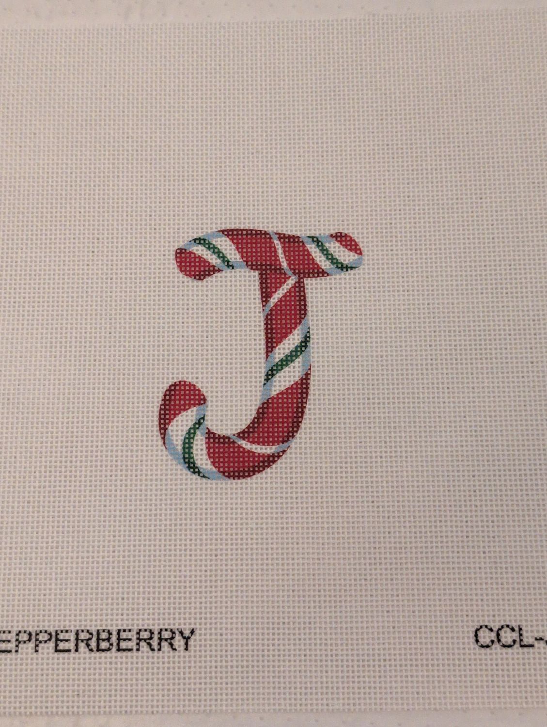 Candy Cane Letter J