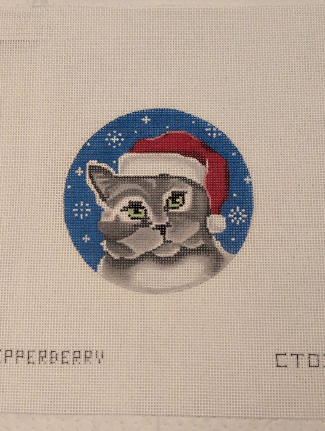 Grey Cat Santa
