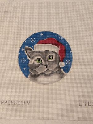 Grey Cat Santa