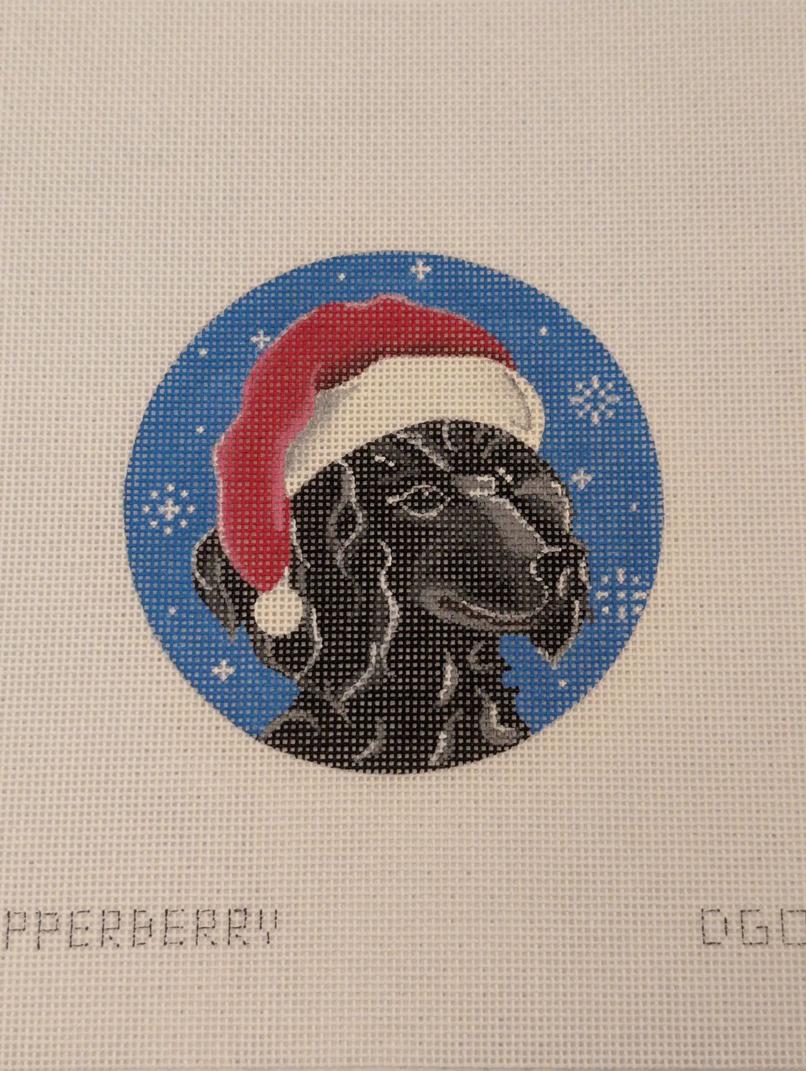 Black Poodle Santa