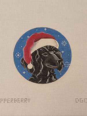 Black Poodle Santa