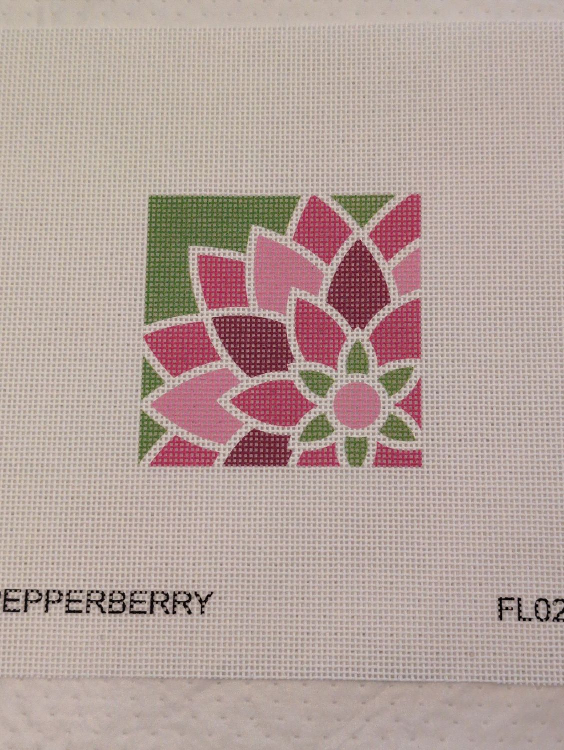 Pink Graphic Flower, Sq.