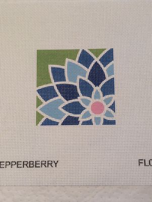 Blue Graphic Flower, Sq.