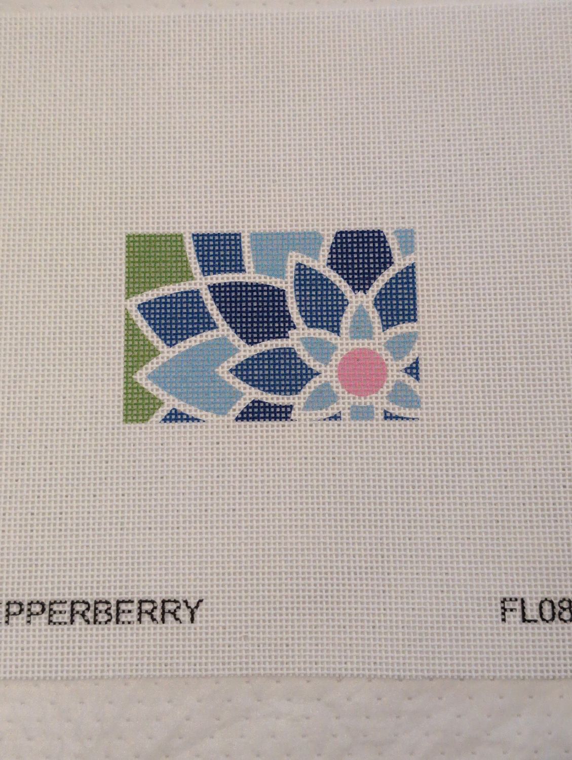 Blue Graphic Flower Rectangle