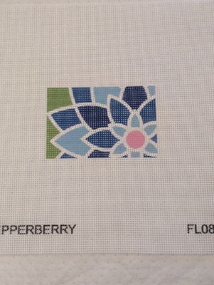 Blue Graphic Flower Rectangle