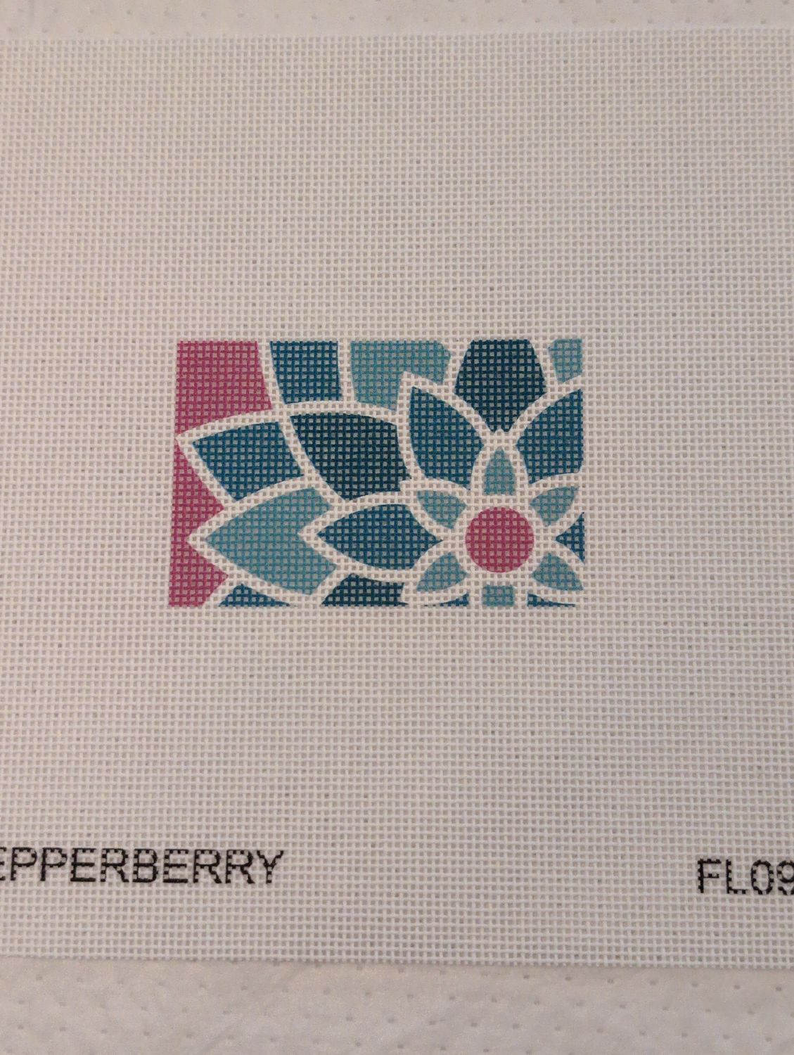 Blue/Green Graphic Flower Rectangle