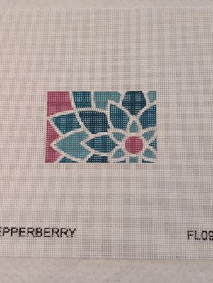 Blue/Green Graphic Flower Rectangle