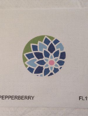 3&quot; dia Graphic flower, Blue