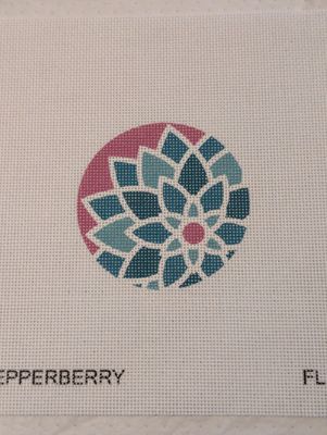 3&quot; dia Graphic flower, Bluegreen