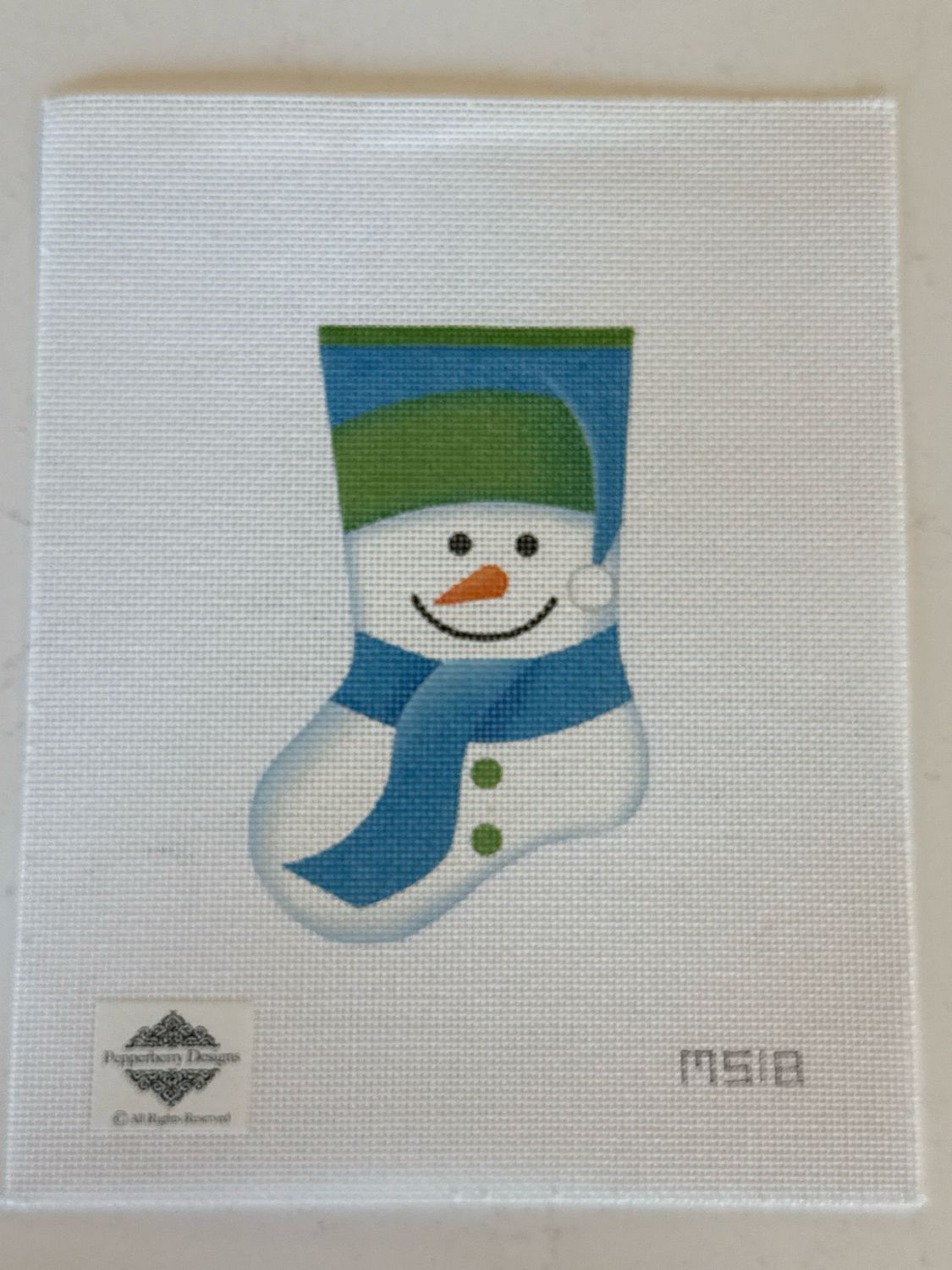 Snowman Mini Socks, Blue &amp; Green