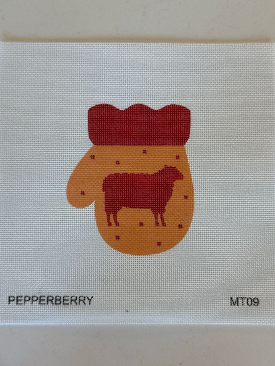 French Country Sheep Mitten, R/Gold
