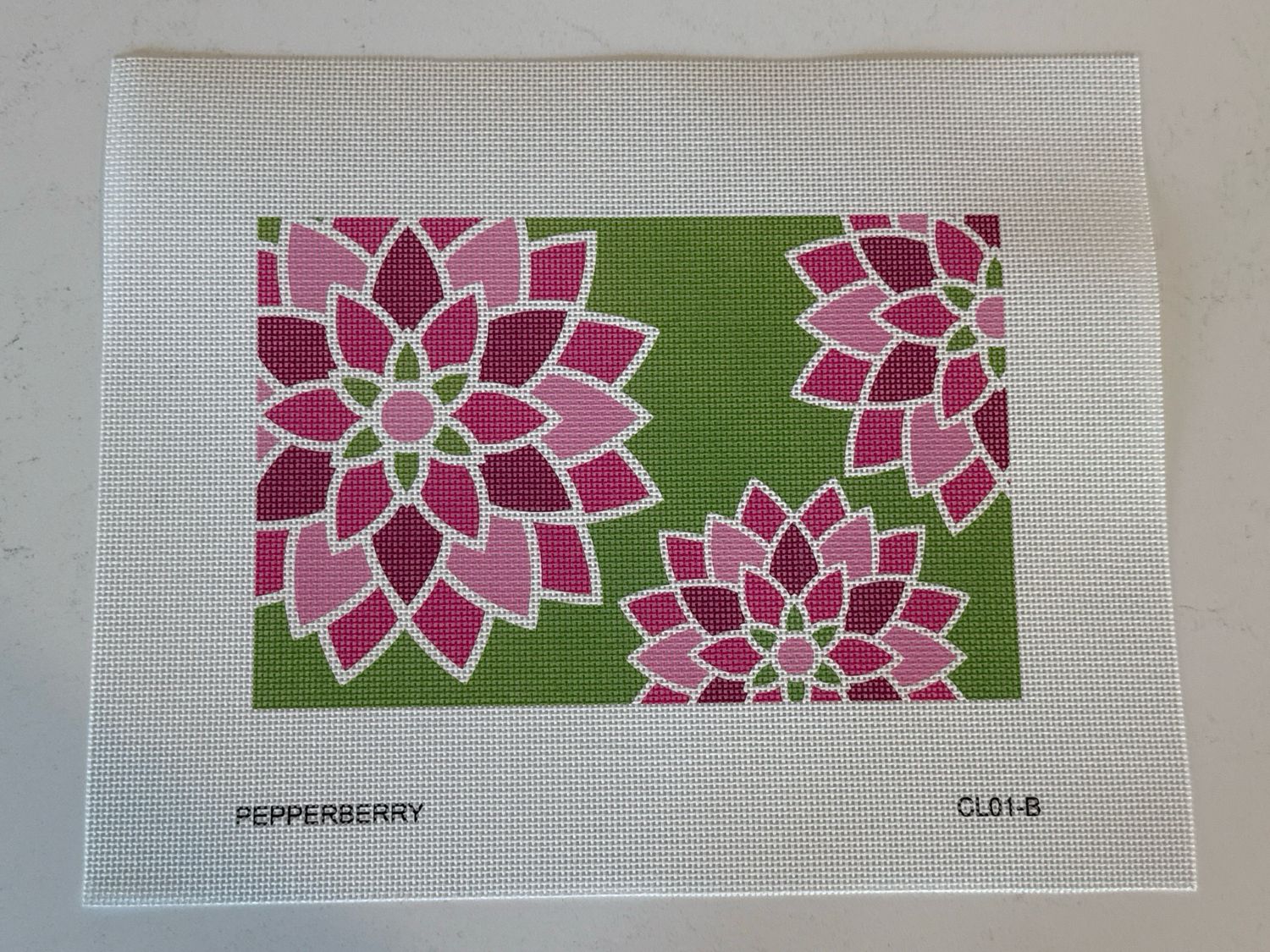 Pink Graphic Flower Clutch (13 mesh)