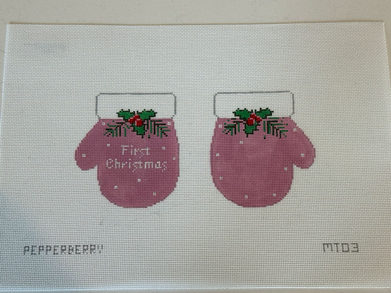 First Christmas Mittens Pink
