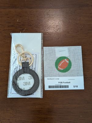 FOB Football and Brown Leather Key Fob Kit