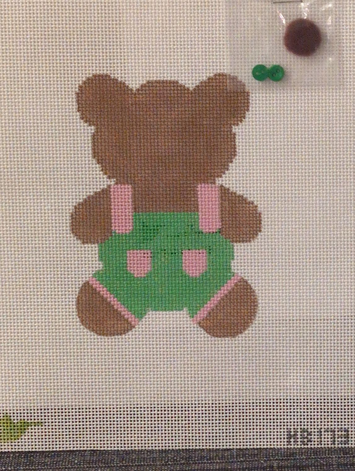 Teddy Bear Tails - Green with stitchguide