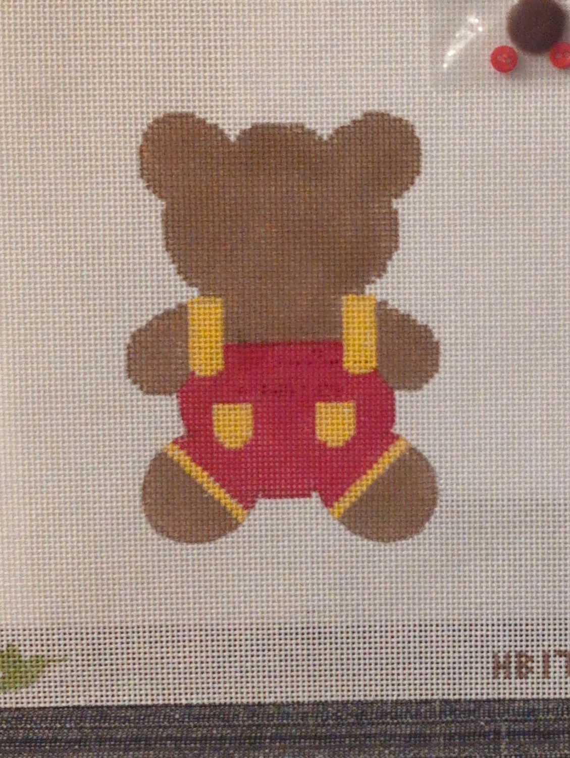Teddy Bear Tails - Red with stitchguide