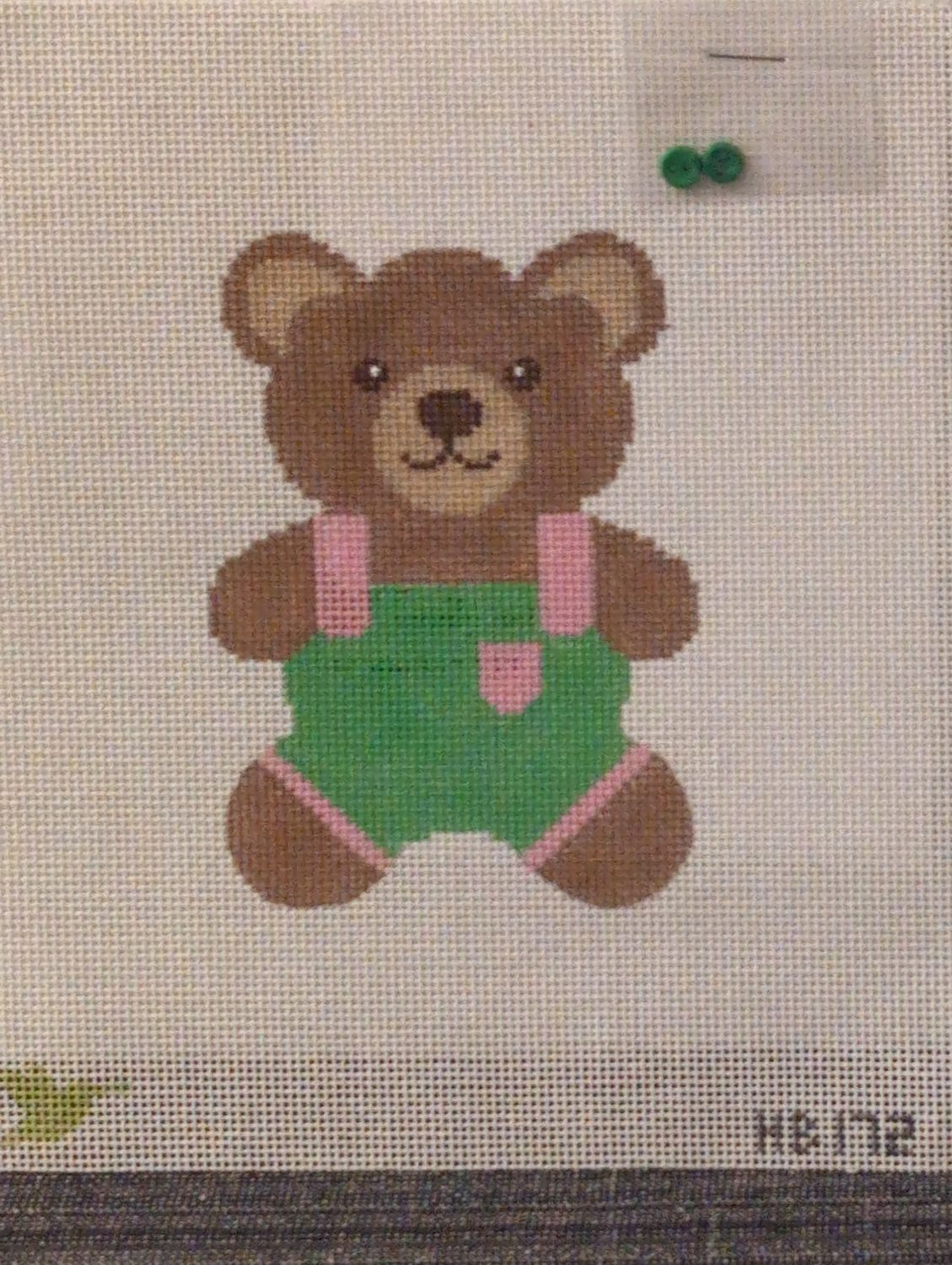 Teddy Bear Smiles - Green with stitchguide