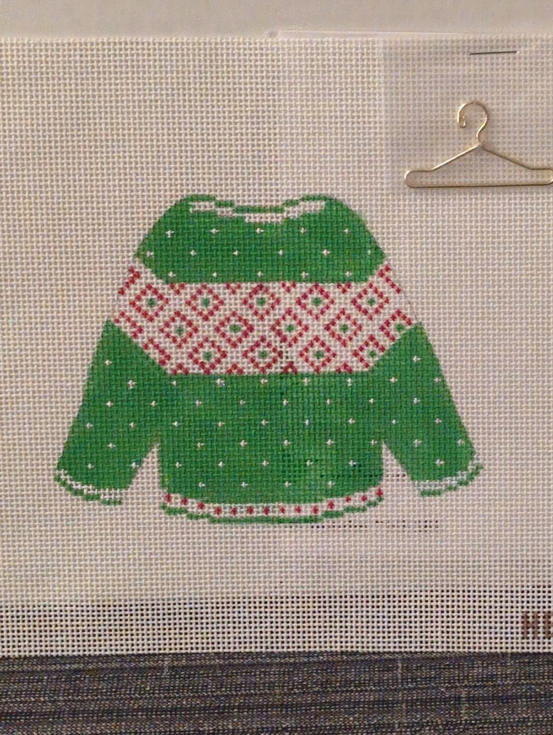 Sweater - Green Dotted with stitchguide