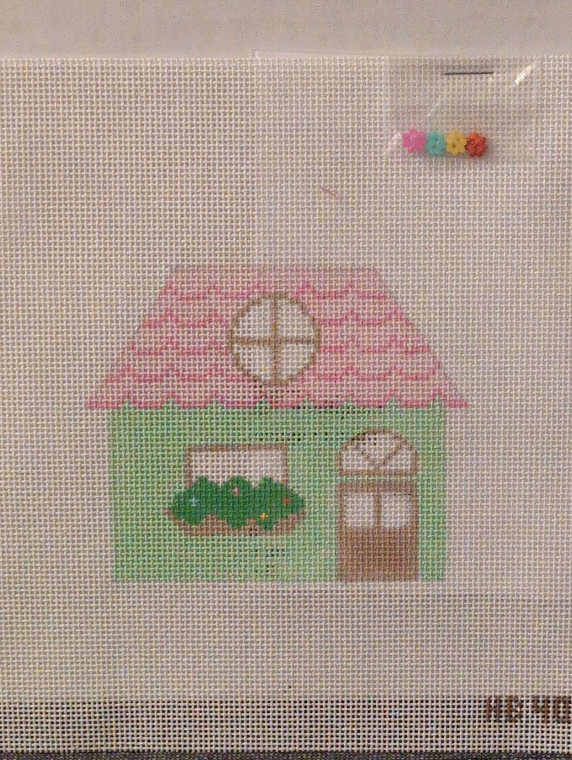 Cottage - Green &amp; Pink  with stitchguide