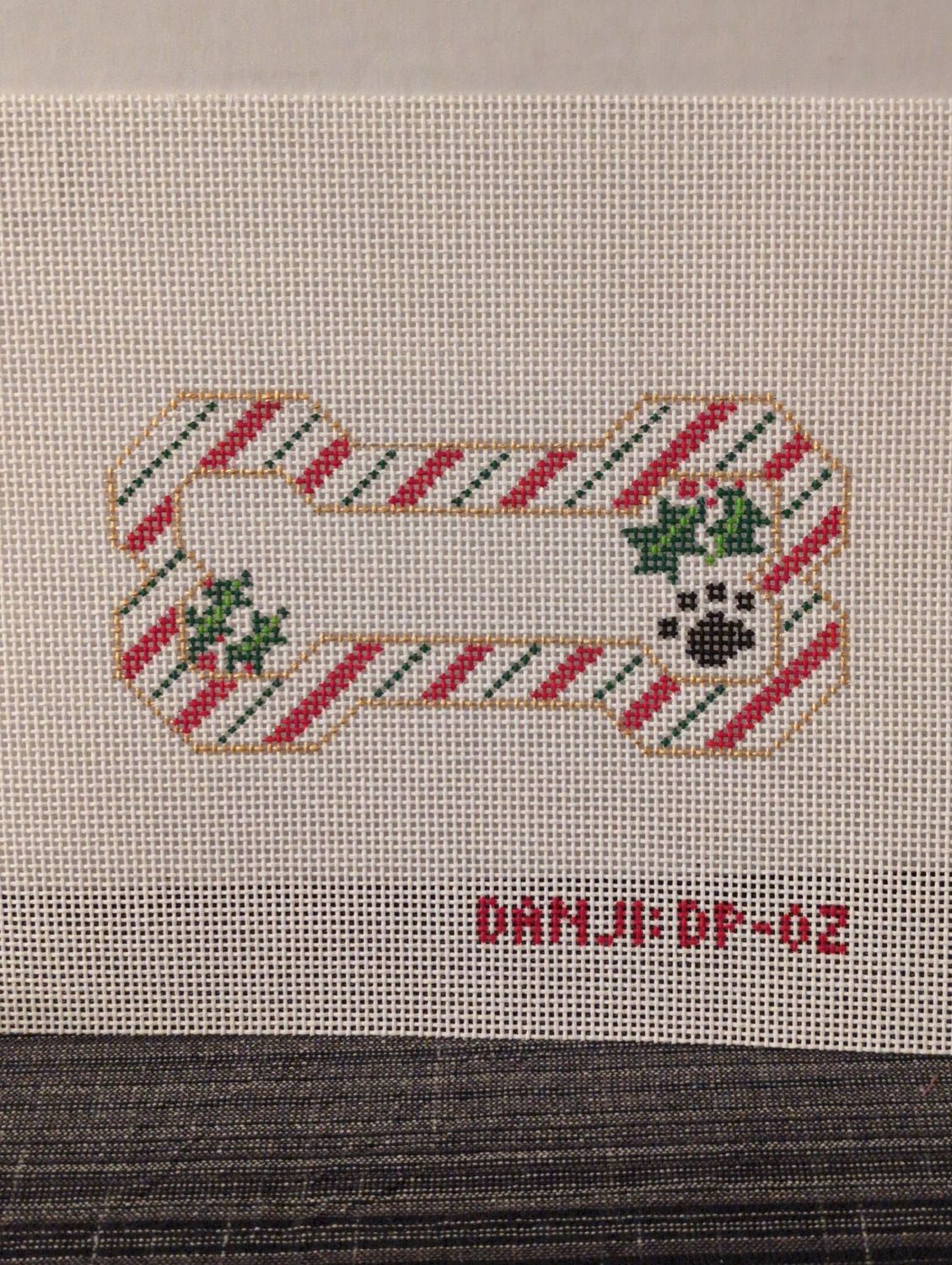 Candy Cane Bone Ornament on 13M