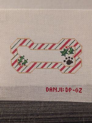 Candy Cane Bone Ornament on 13M