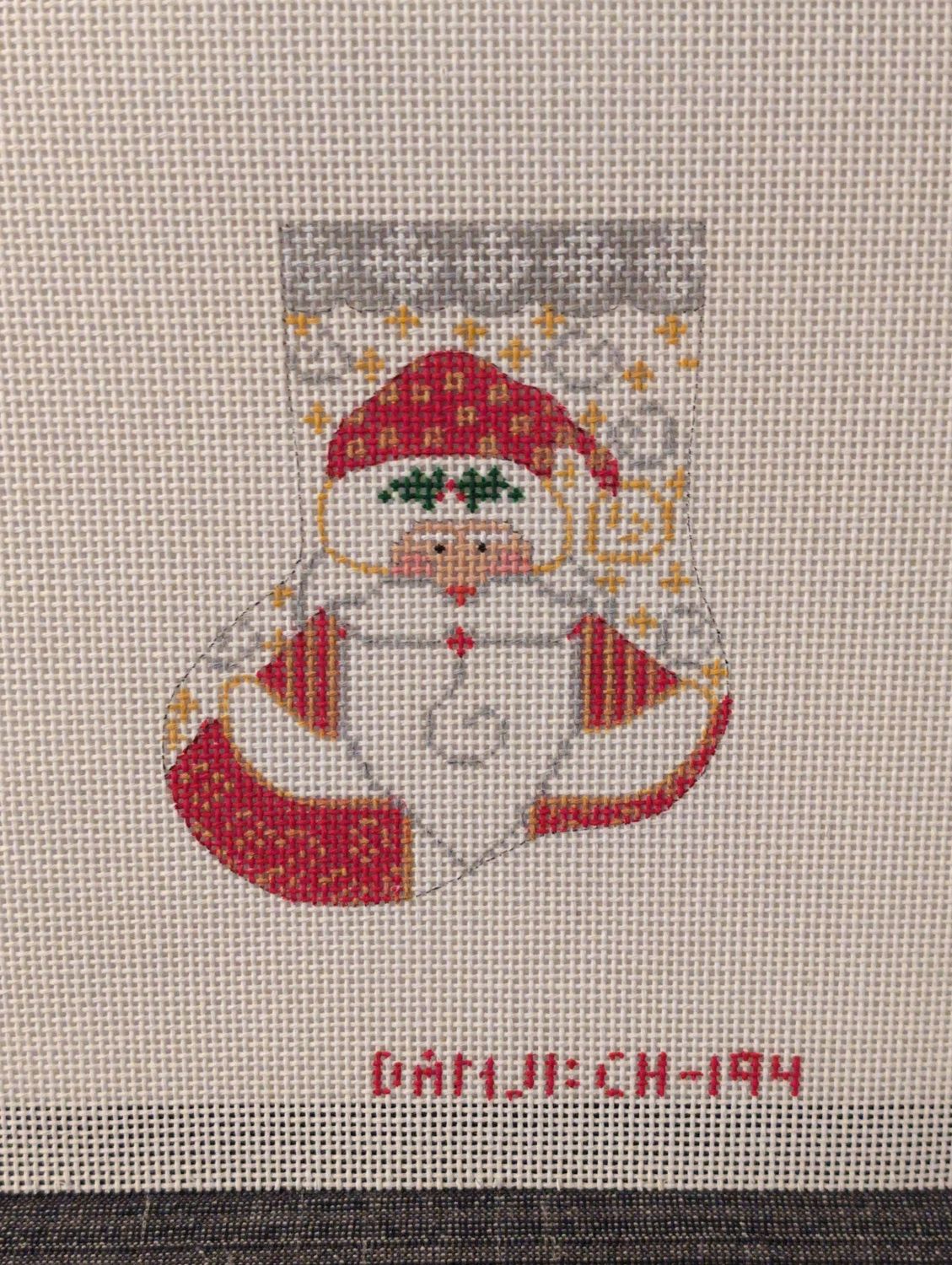 Santa w/ Holly Mini Stocking on 13M