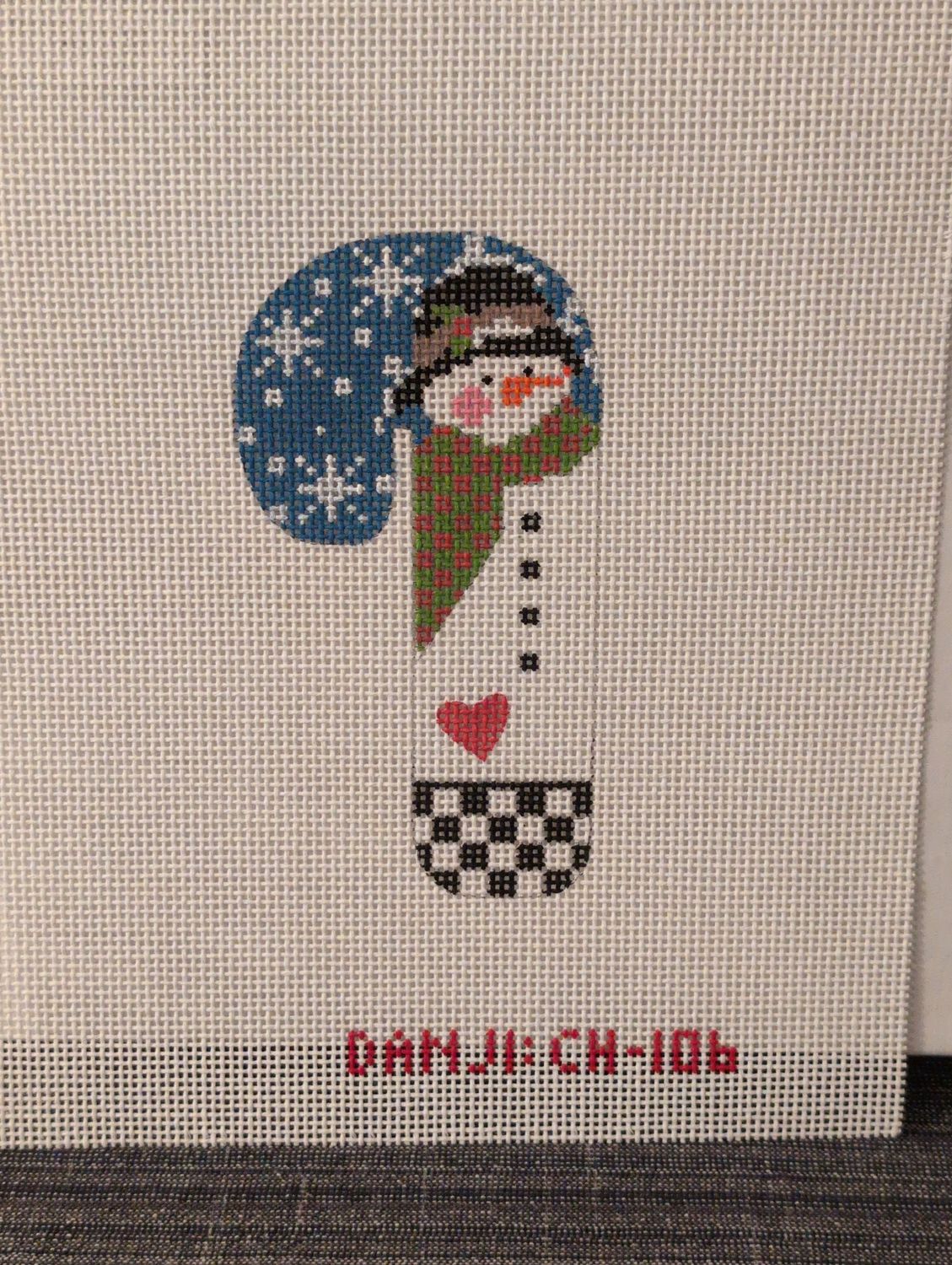 Black Hat Heart Snowman Candy Cane on 13M