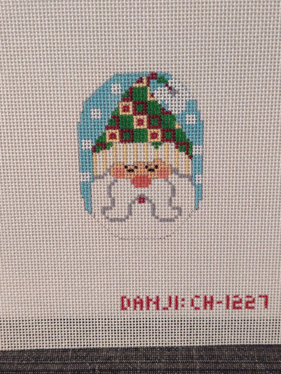 Santa Ornament - Hat with Squares