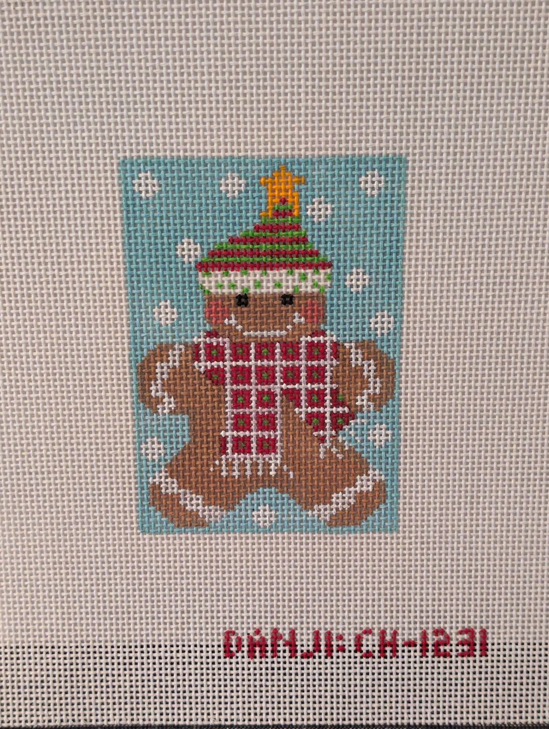 Gingerbread Ornament - Scarf with Squares