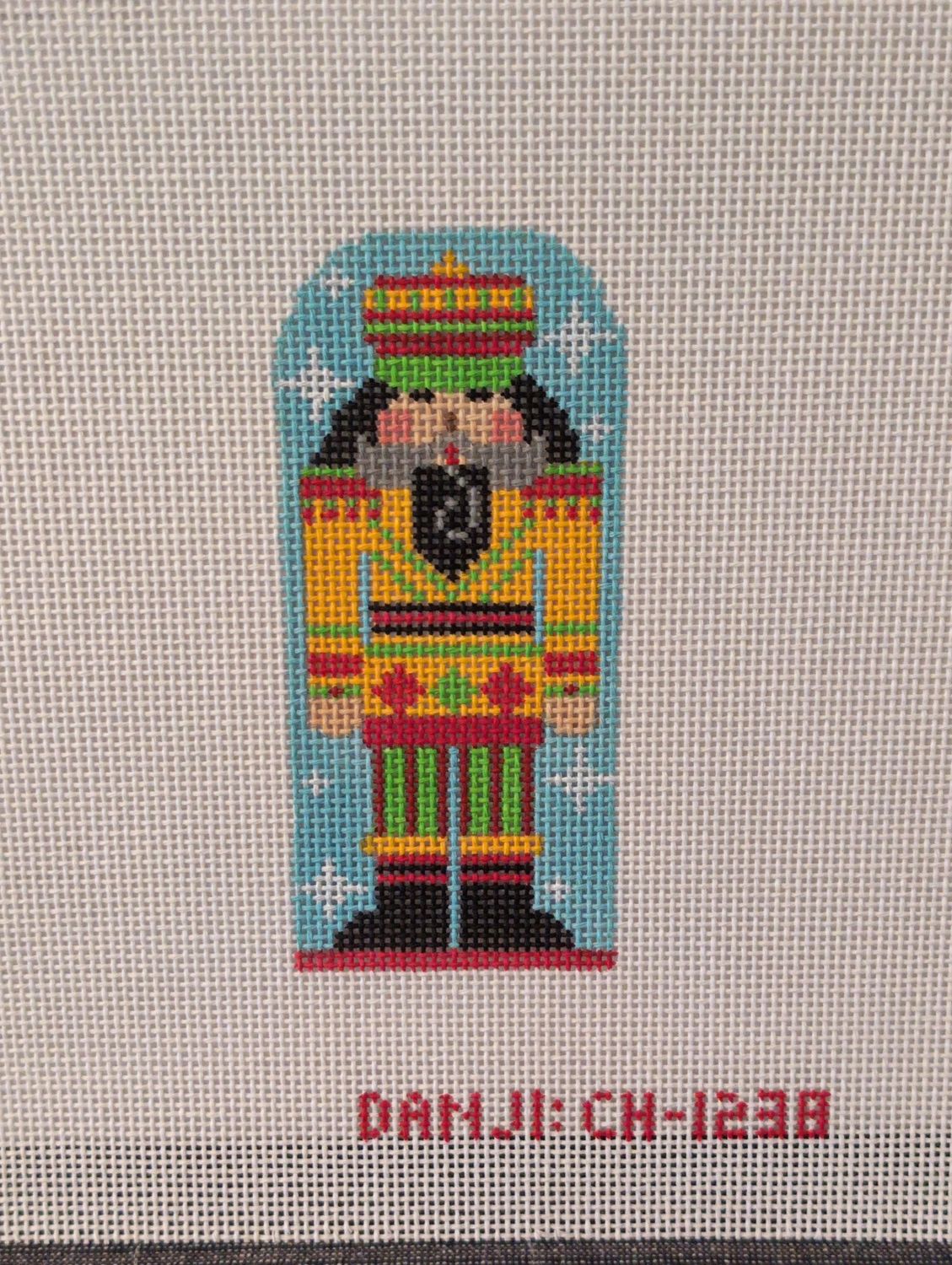 Yellow Nutcracker Ornament, Green Pants