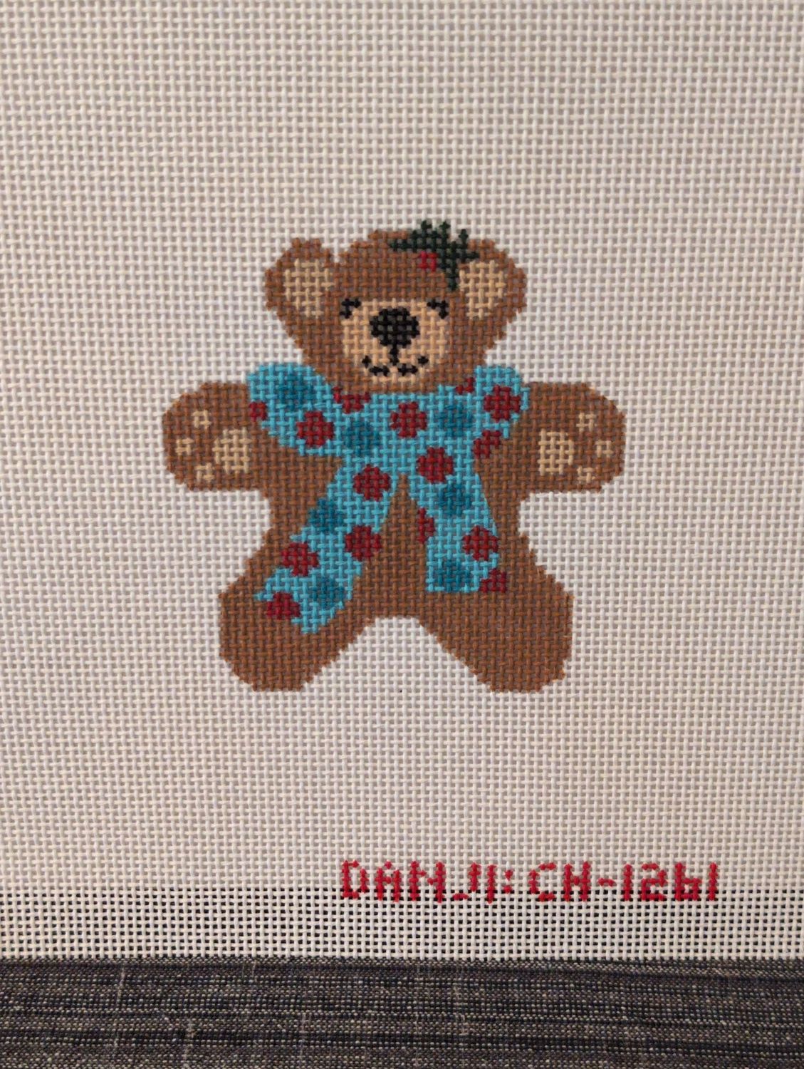 Teddy Bear Ornament -  Dotted Scarf