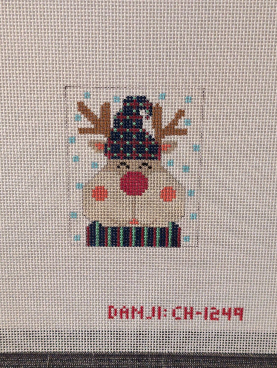 Reindeer Ornament - Blue  Hat