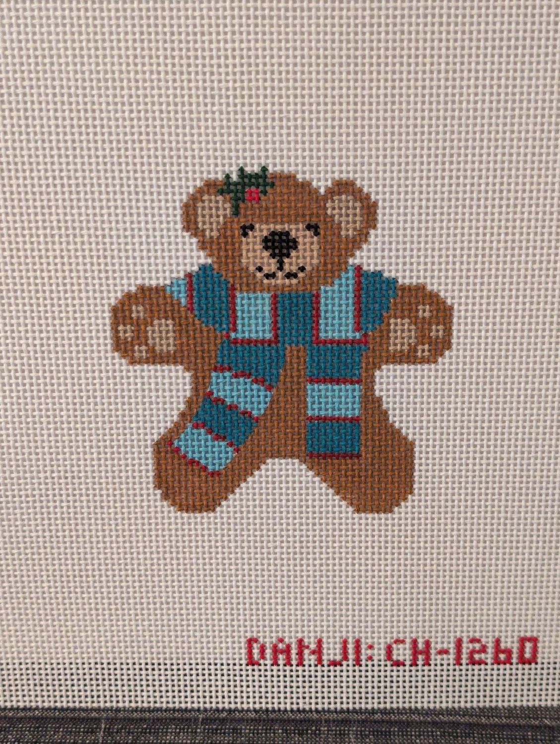 Teddy Bear Ornament -   Striped Scarf