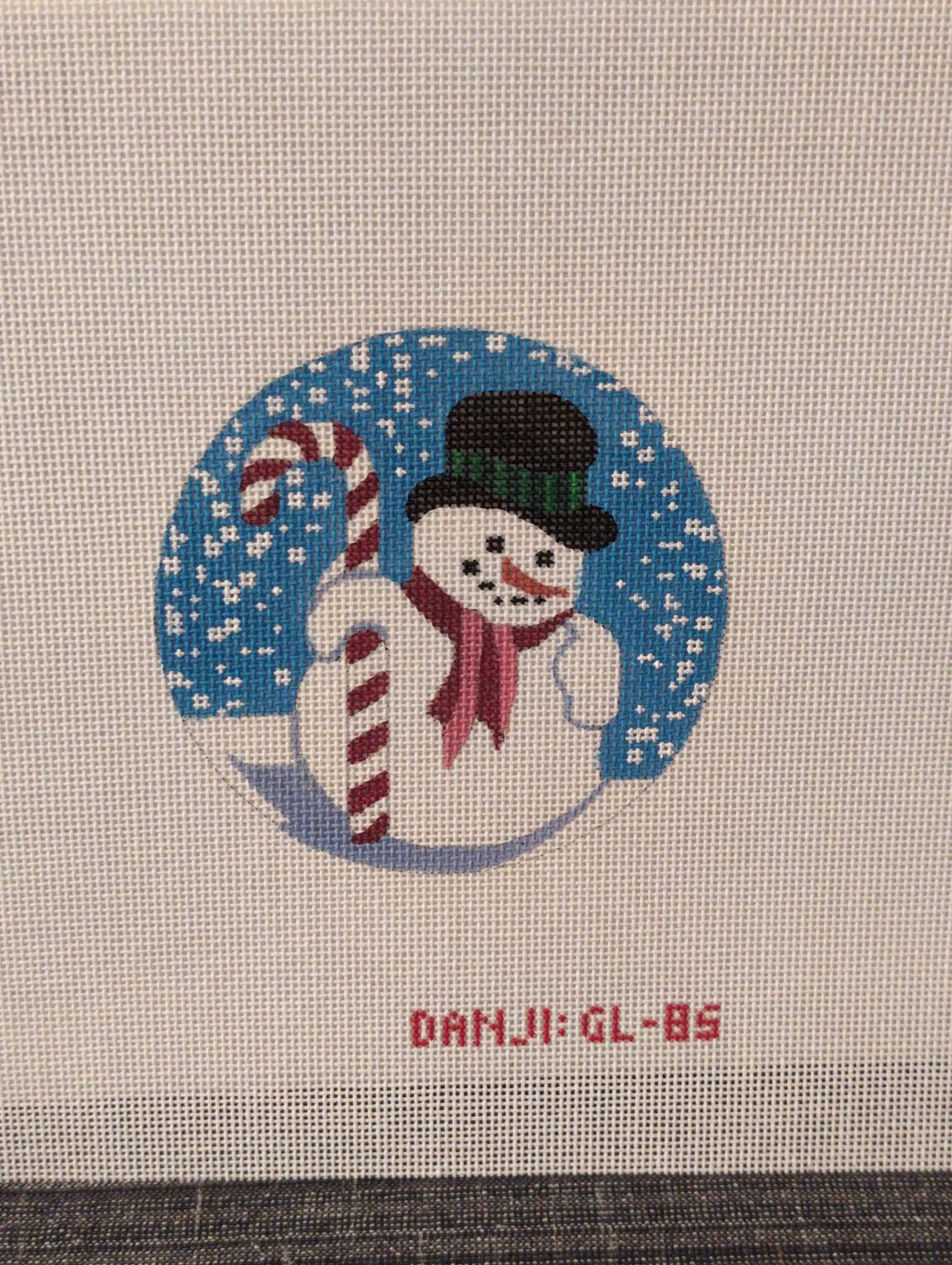 Candy Cane Snowman Ornament