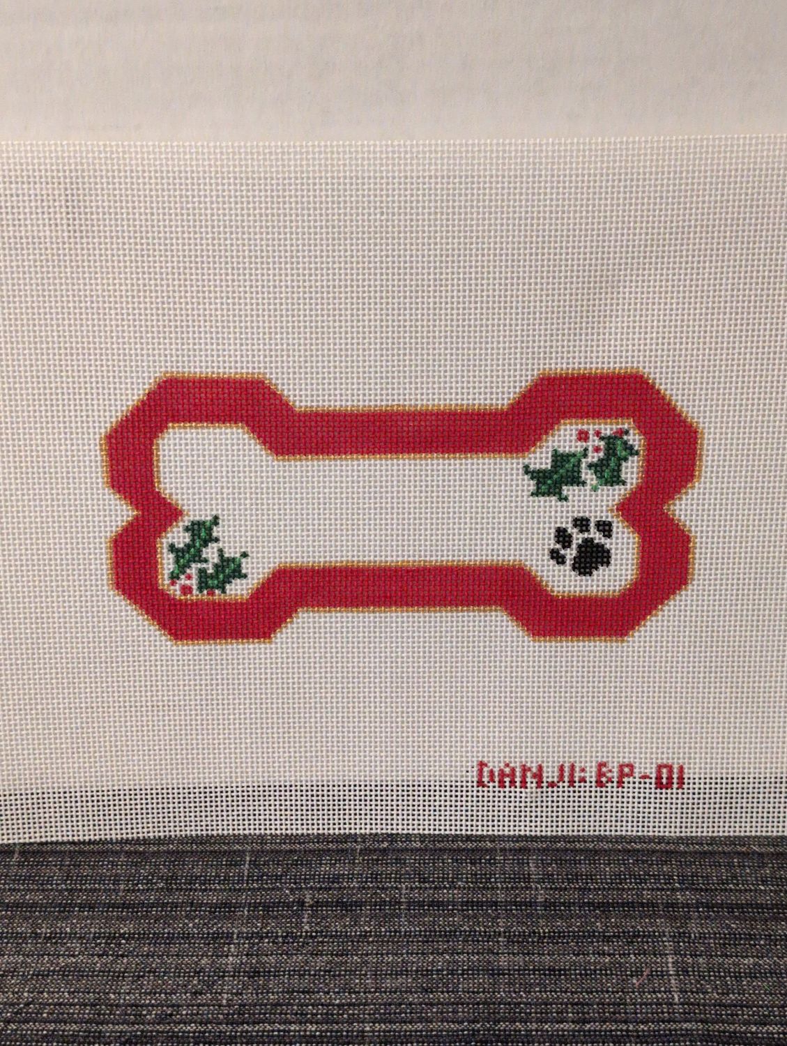 Red Bone Ornament - stitchguide available