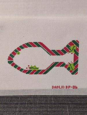 Candy Cane Cat Fish Ornament