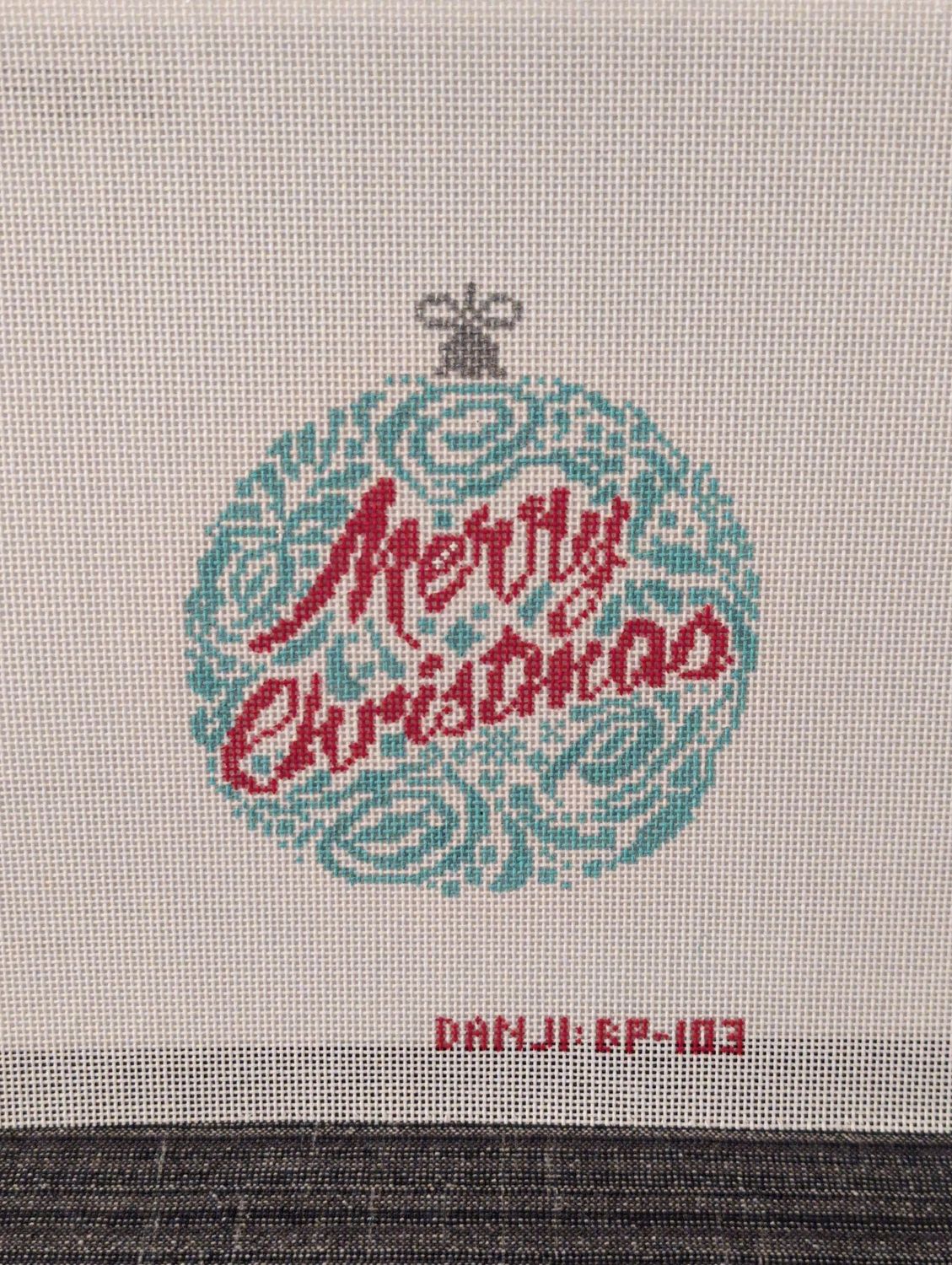 Small Merry Christmas Ornament - Blue
