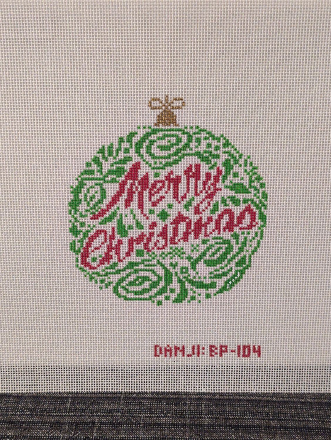 Small Merry Christmas Ornament - Green