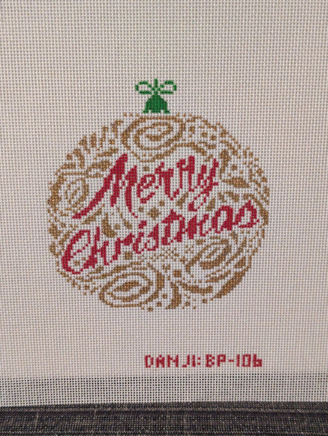 Small Merry Christmas Ornament - Gold