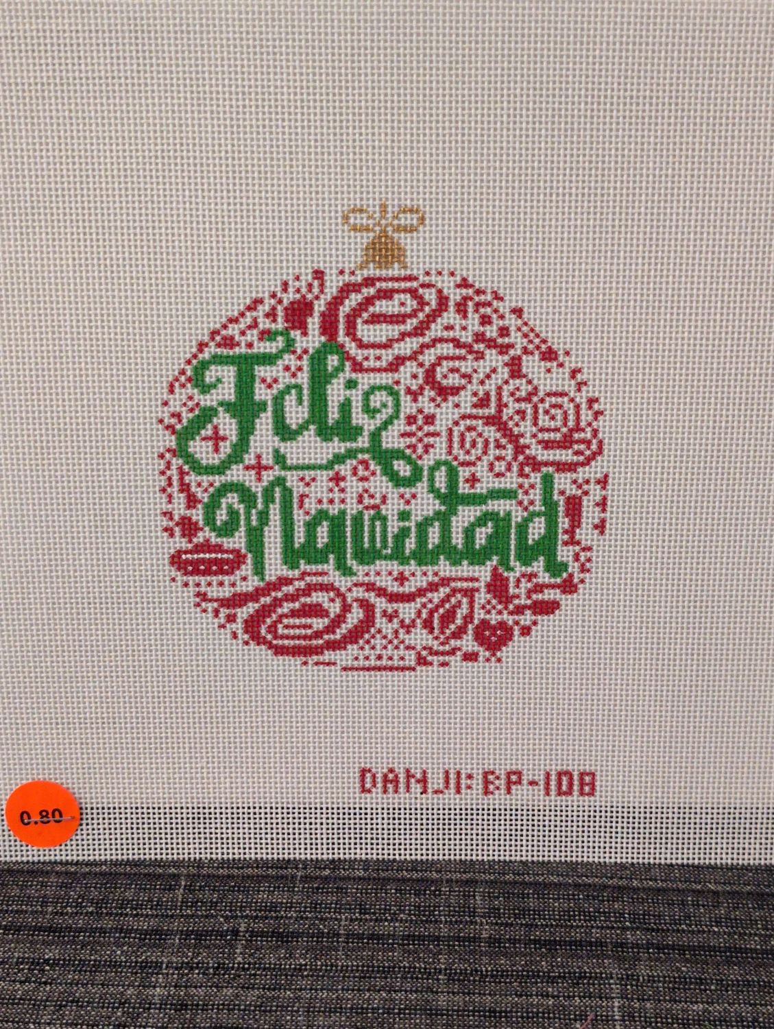 Small Feliz Navidad Ornament - Red