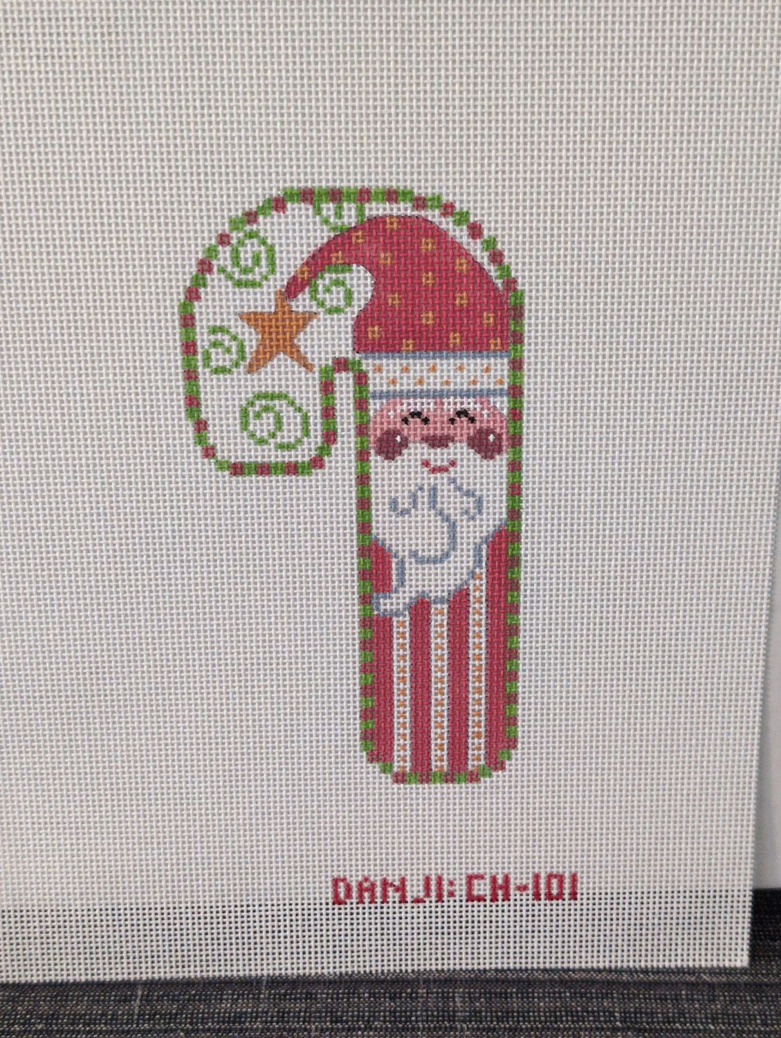 Checkered Santa Candy Cane