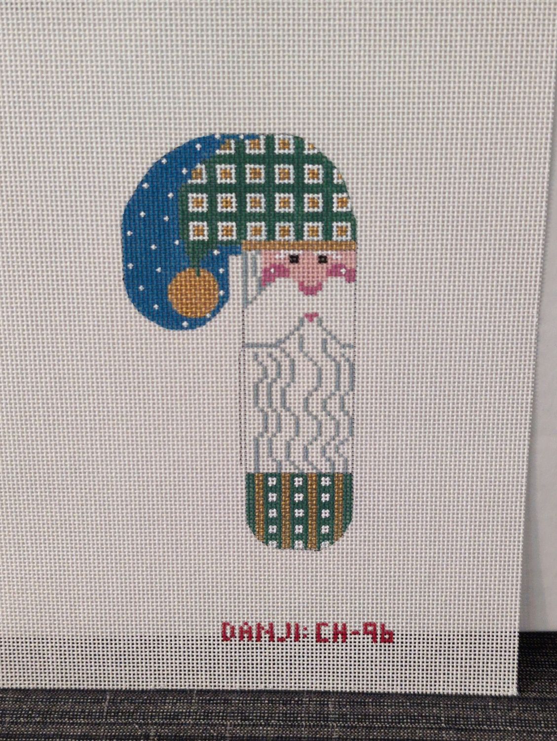 Gold Check Santa Candy Cane