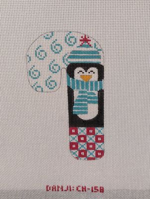 Blue Scarf Penguin Candy Cane