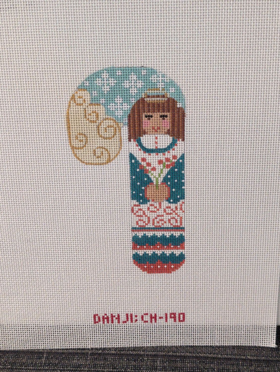 Angel w/ Flowers Candy Cane
