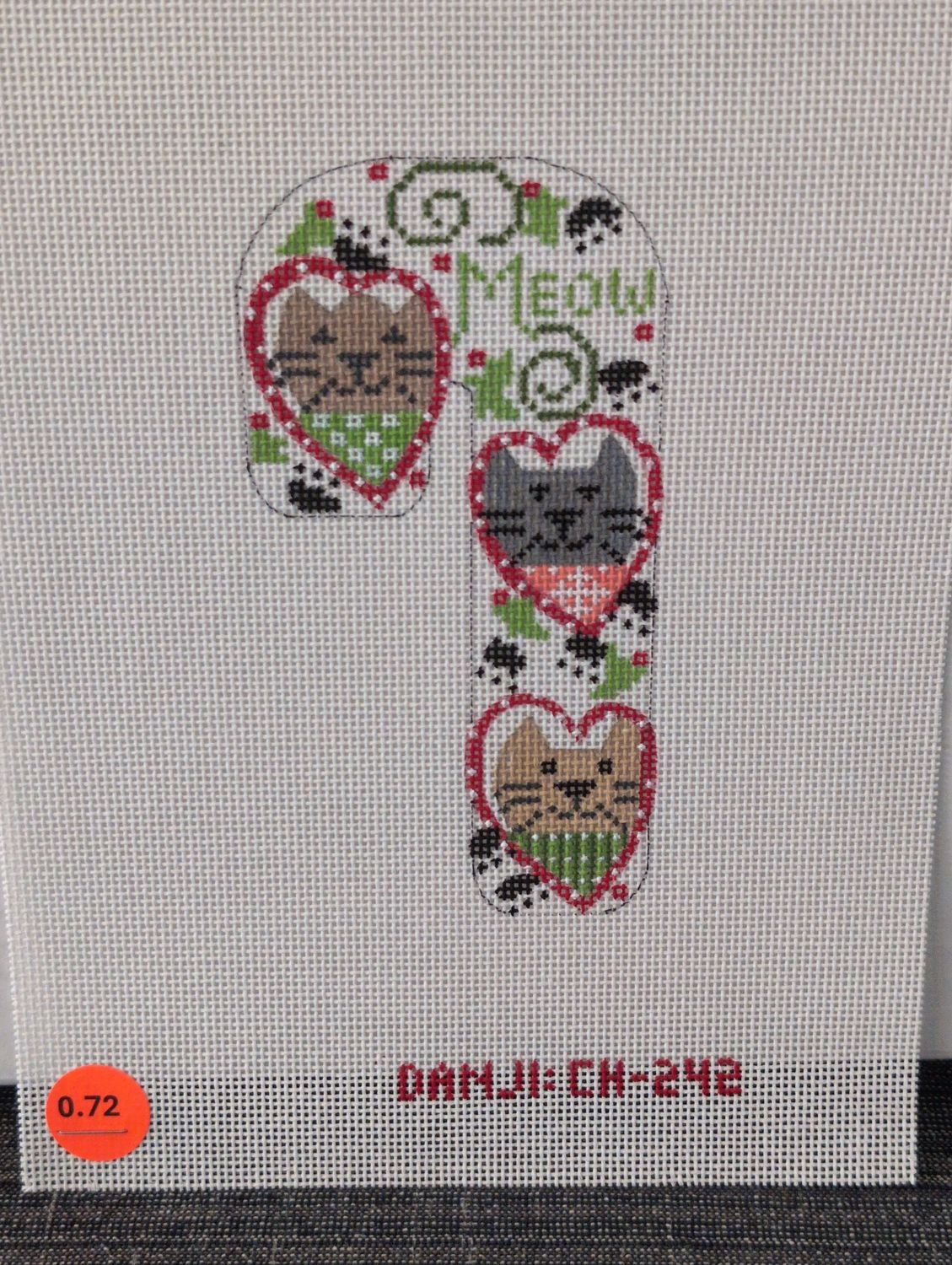 Cat Heart Candy Cane