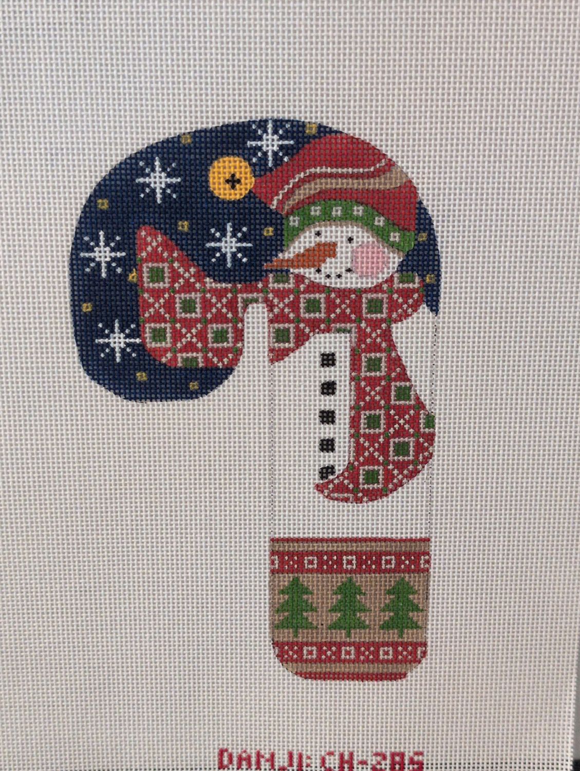 Traditional Snowman Candy Cane
