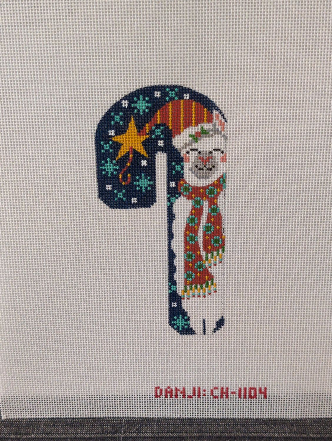 Dark Blue Llama Candy Cane