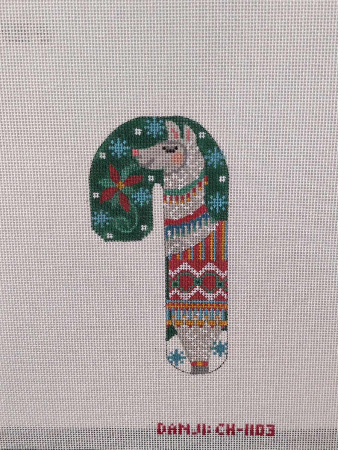 Green Llama Candy Cane