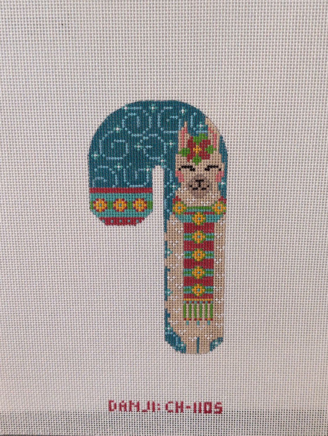 Light Blue Llama Candy Cane